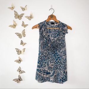 Last Call! ANN TAYLOR Blue Paisley Ruffle